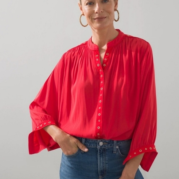 Chico's Tops - Euc! Chicos orange rivet flowy top